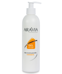 Aravia Professional - Гель для обработки кожи перед депиляцией с экстрактами алоэ вера и ромашки, 300 мл