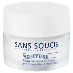 Sans Soucis Aqua Benefits Anti-age 24-h Care for norm skin - Антивозрастной крем  для 24-часового ухода «Aqua Benefits» для нормальной кожи, 50 мл