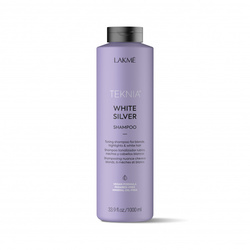 Lakme Teknia White Silver Shampoo - Тонирующий шампунь для нейтрализации желтого оттенка волос, 1000 мл