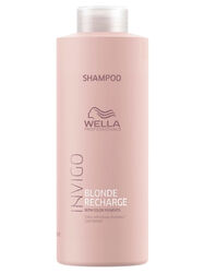 Wella Invigo Blonde Recharge - Шампунь-нейтрализатор желтизны для холодных светлых оттенков, 1000 мл