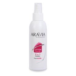 Aravia Professional - Лосьон 2 в 1 против вросших волос и для замедления роста волос с фруктовыми кислотами, 150 мл