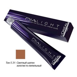 L'Oreal Professionnel Dialight - Краска для волос Диалайт 5.31 Светлый шатен золотисто-пепельный 50 мл