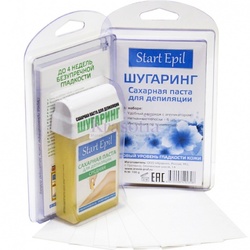 Start Epil - Набор для шугаринга (сахарная паста в картридже "Средняя", 100 г + бумажные полоски для депиляции)